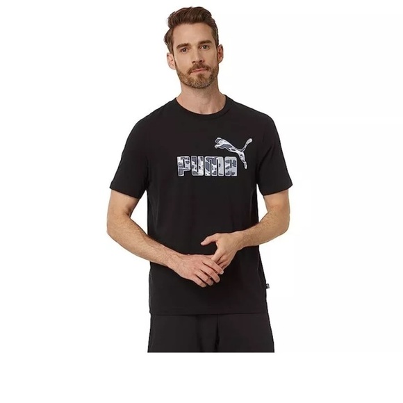 Puma Mens Grey Short Sleeve T Shirt Tee Size XL Casual Logo Graphic Crewneck - Picture 2 of 13